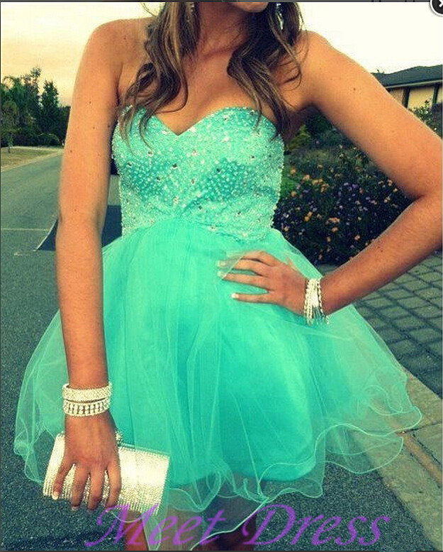 Sweetheart Beading Women Homecoming Dress Cute Short Prom Dress With ...