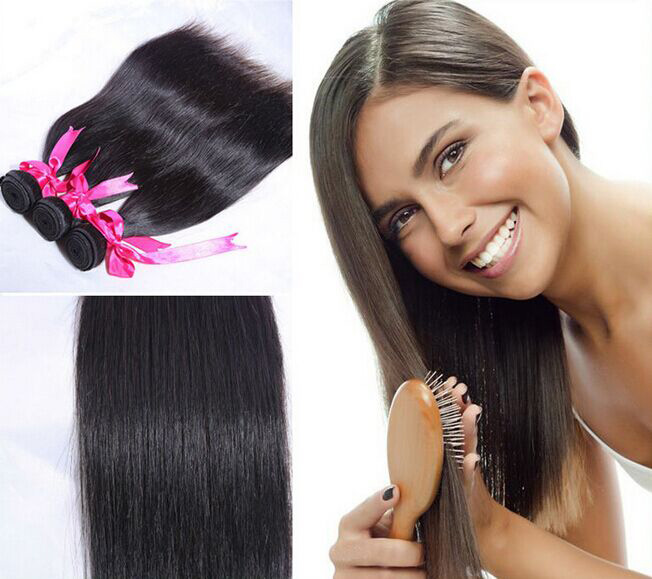 Virgin Hair Straight 2 Bundles Brazilian Straight Hair Weave 7a
