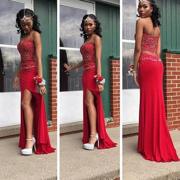 2 piece short tight prom dresses