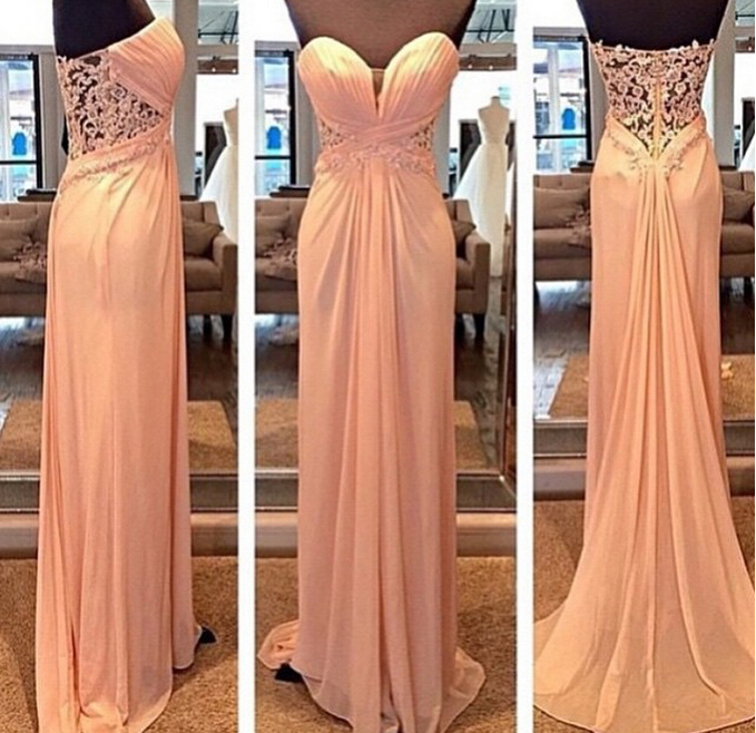 Sweetheart Chiffon Long DressES with Zipper Back Steel Grey